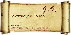 Gerstmayer Ixion névjegykártya